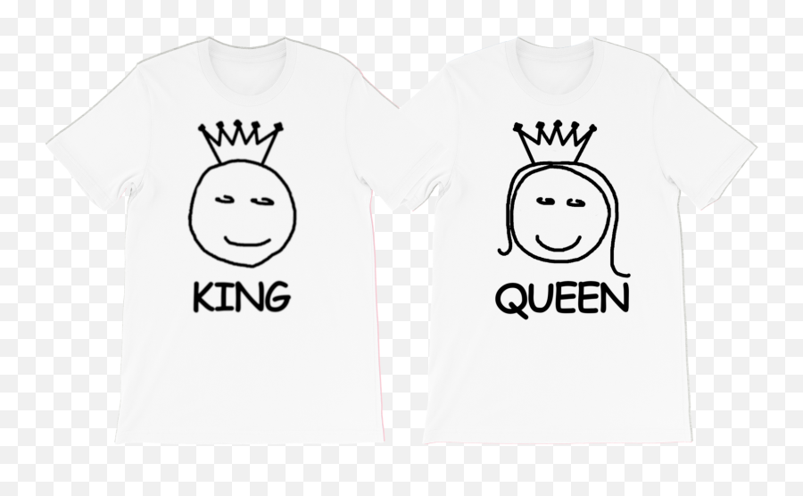 King U0026 Queen - Couples Shirts Happy Emoji,Queen Emoticon Text