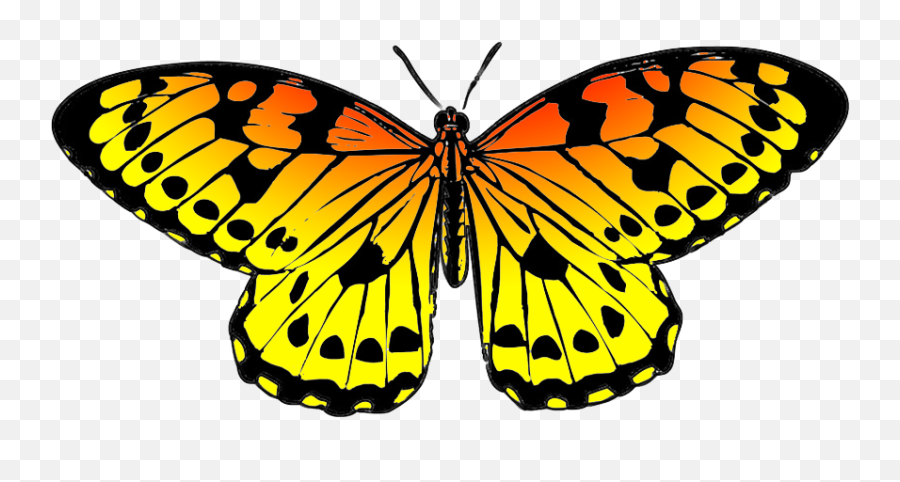 Yellow Butterfly Cliparts Png Images - Yellow Butterfly Art Png Emoji,L Black Swallowtail Butterfly!! Smile Emoticon