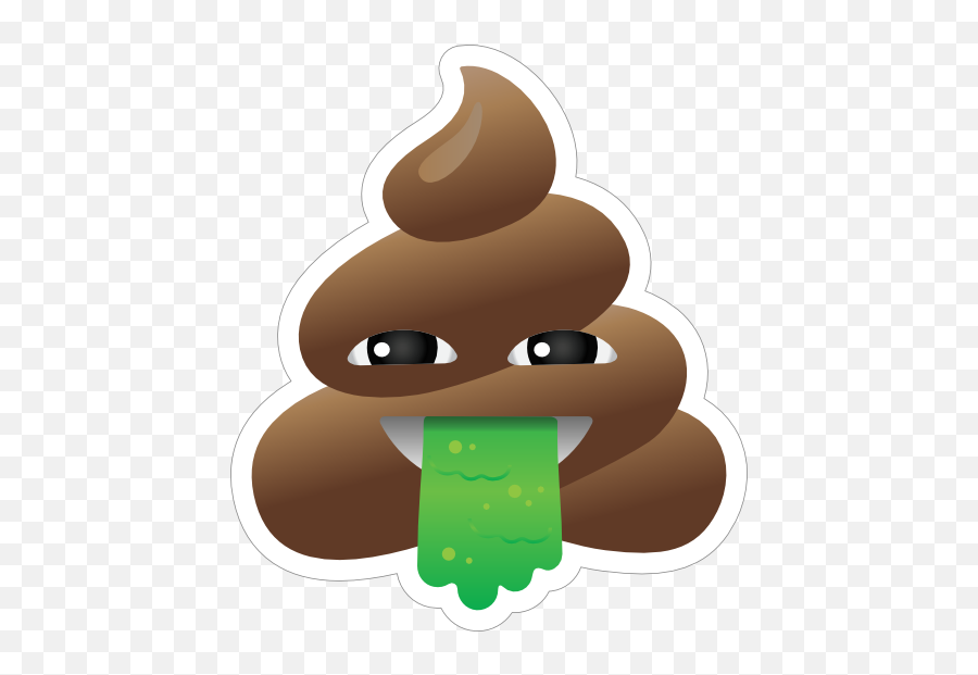 Vomiting Poop Emoji Sticker 15228 - Throw Up Poop Emoji,Barfing Emoji