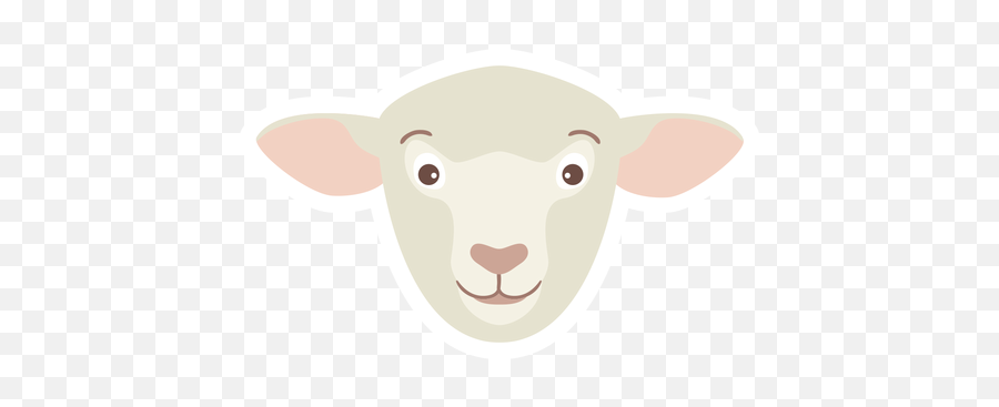 Sheep Head Wool Lamb Flat Sticker - Transparent Png U0026 Svg Cabeça De Ovelha Desenho Emoji,Pixel Sheep Emoticon