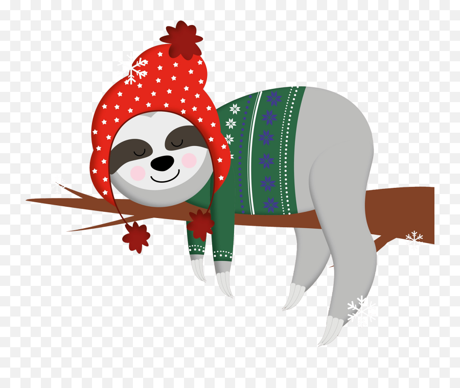 Winter Sloth Clipart - Winter Sloth Emoji,Winter Emojis
