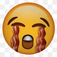 Crying Sticker - Crying Rainbow Tears Emoji,Bacon Emoji