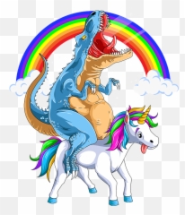 T - Rex Riding Unicorn For Men Women Kids Men Dinosaur Party Emoji,Unicorn From Emotions