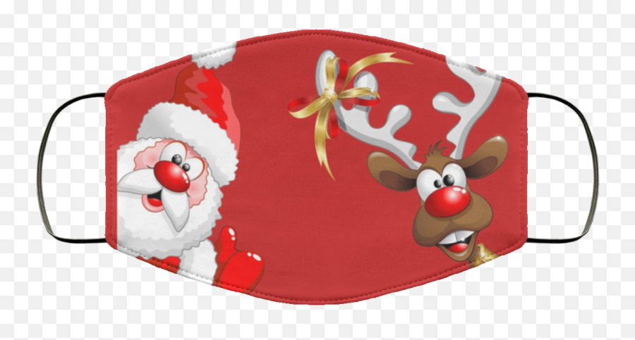 Santa Rudolph Christmas Design Face Mask - Qfinder Trending Christmas Rudolph Face Mask Emoji,Reindeer Emoji