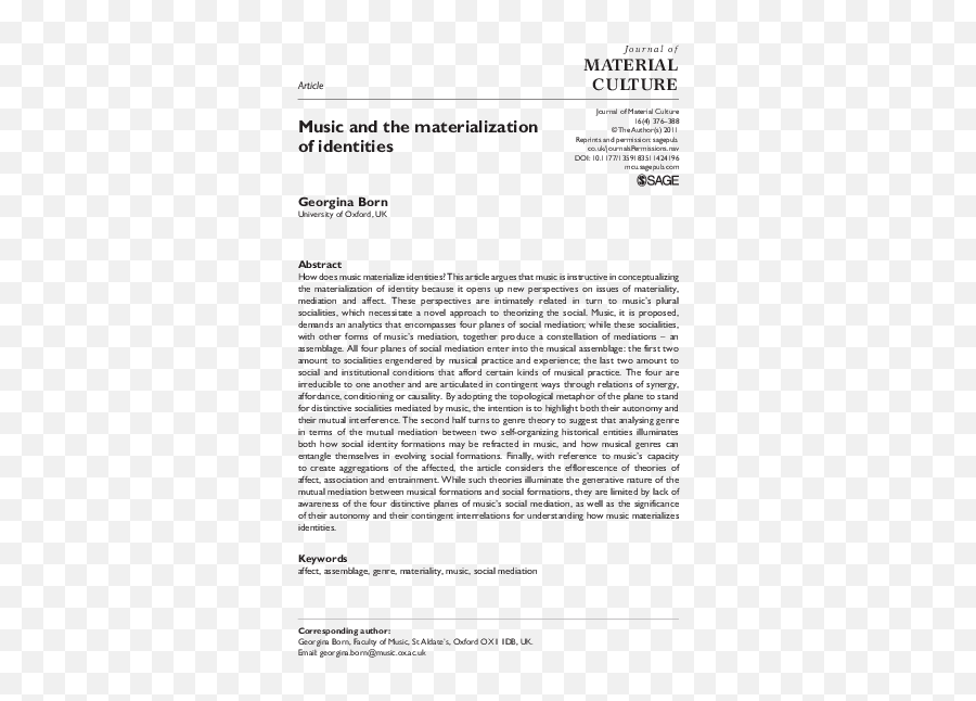 Pdf Music And The Materialisation Of Identities 2011 Emoji,Towards A Critical Understanding Of Music, Emotion And Self- Identity. Hesmond