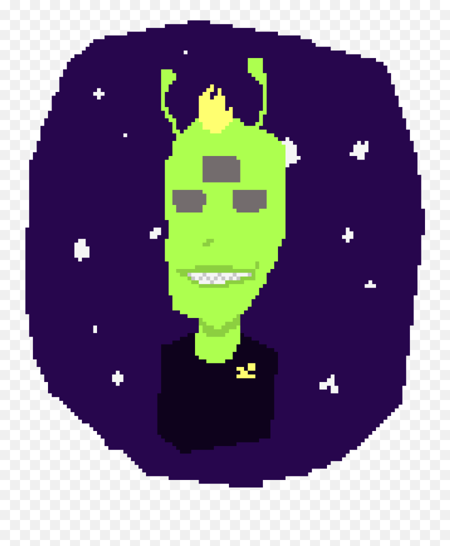 Alien Friend Pixel Art Maker Emoji,Yellow Alien Emoticon