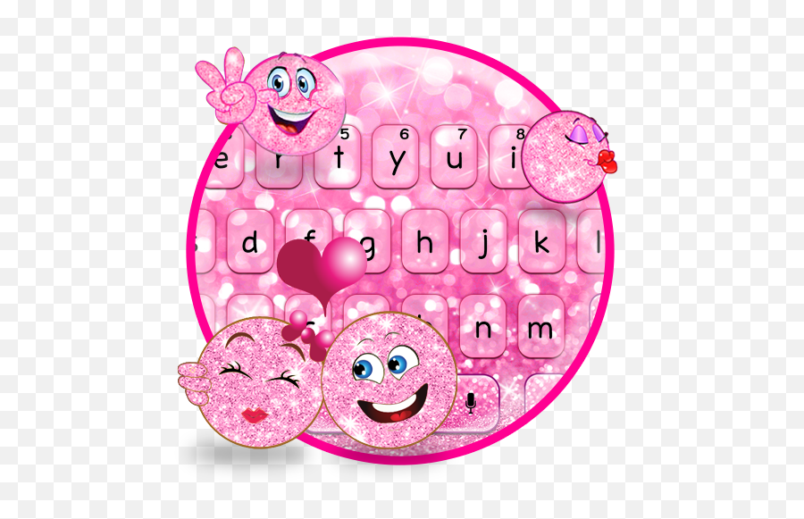 Cute Pink Glitter Emoji Theme - Glitter Cute Emoji,Cute Emojis For Boyfriend Contact