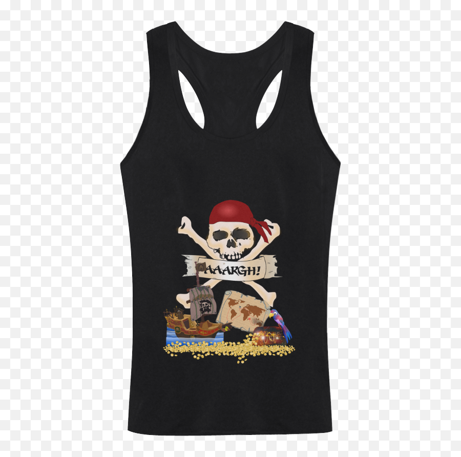 Pirate Ship Treasure Chest And Jolly Roger Menu0027s I - Shaped Tank Top Model T32 Id D535887 Active Tank Emoji,Roger Emoji Shirt