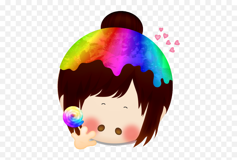 Kawaii - Hair Design Emoji,Rainbow Picture Candy Emoji