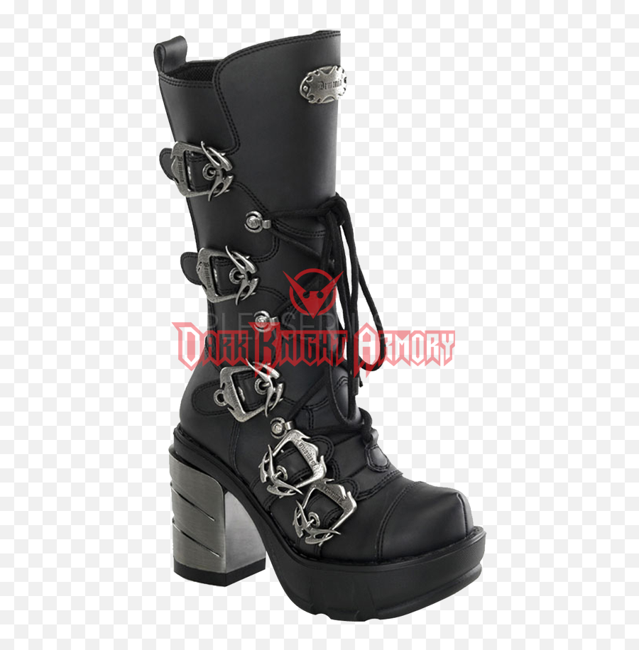 Buckled Cross Laced Gothic Heel Boots Emoji,Emotion High Leg Boots
