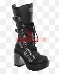 Buckled Cross Laced Gothic Heel Boots Emoji,Emotion High Leg Boots