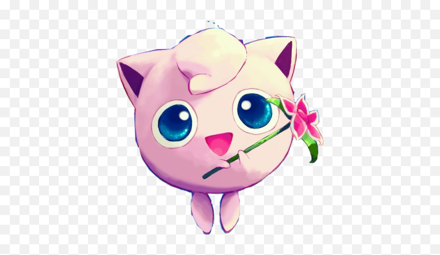 Jigglypuff Flower Cuteie Sticker - Bow Jigglypuff Cute Emoji,Jigglypuff Emoji