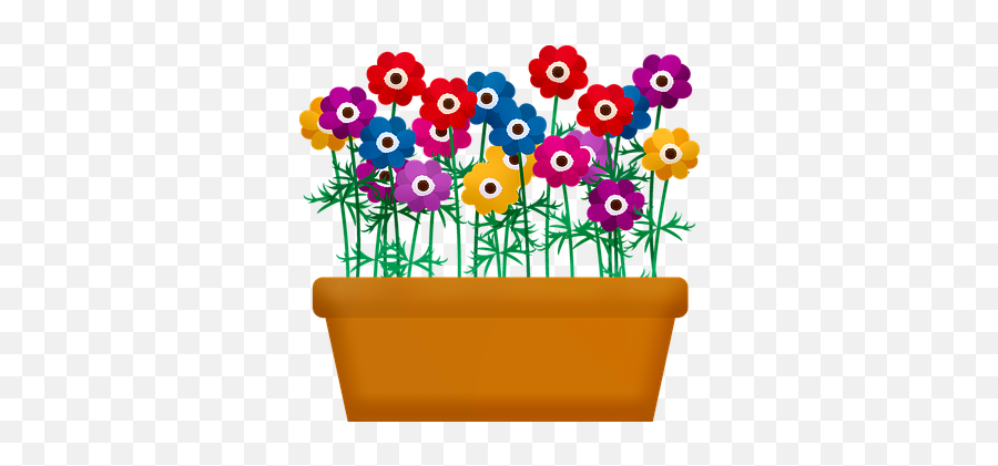 Flower Pot Pot Illustrations - Long Flower Pot Clipart Emoji,Flowery Emoticon
