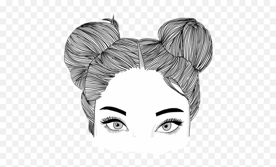 Tumblr Eyes Girl Ojos Cute Sticker By Imiche - Face Outline Drawings Emoji,Emojis Para Chicas