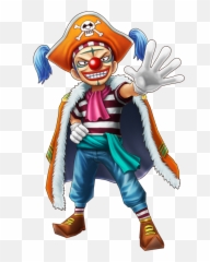 Captain Baki One Piece Clipart - Buggy One Piece Png Chibi Emoji,Captain Morgan Emoticon