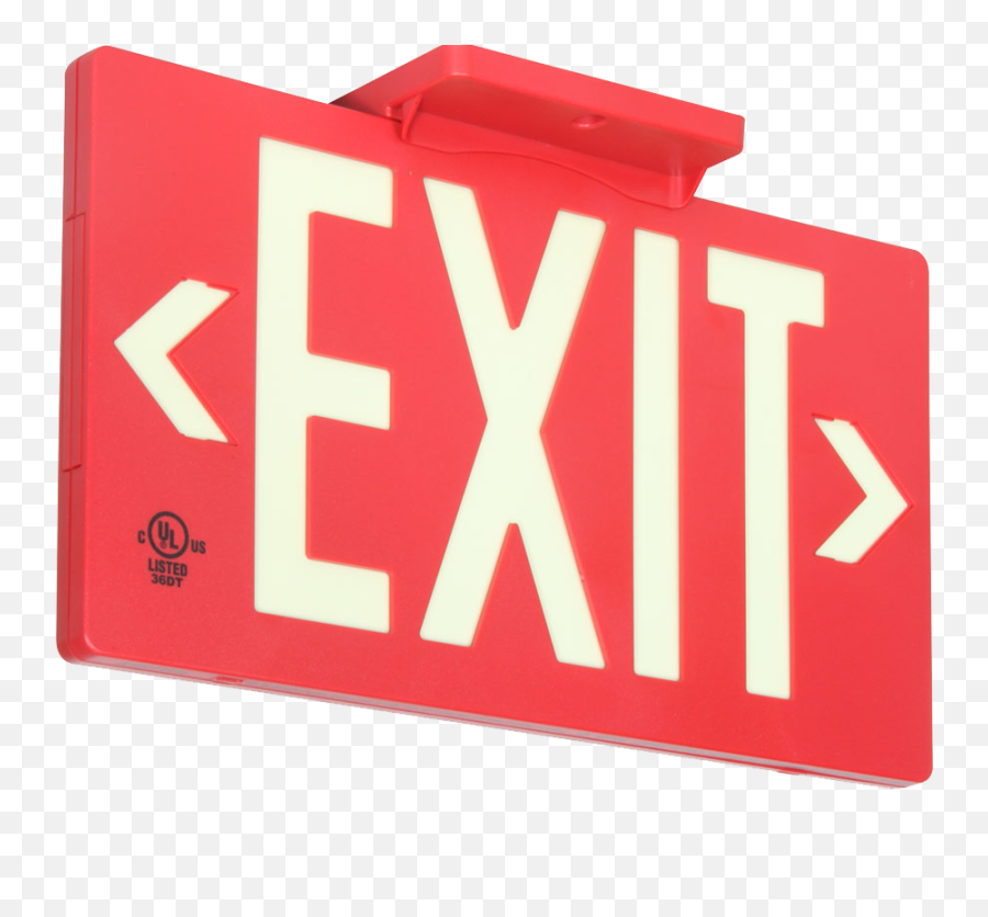 Download Hd Photoluminescent Fire Safety Exit Signs - Red Exit Sign Emoji,Exit Emoji