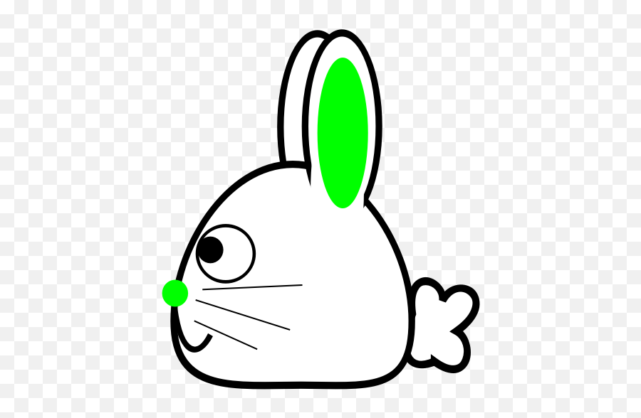 Spring Bunny With Green Ears Vector Illustration Free Svg - Králíek Kreslený Králík Kreslený Emoji,Animal Eared Emoji