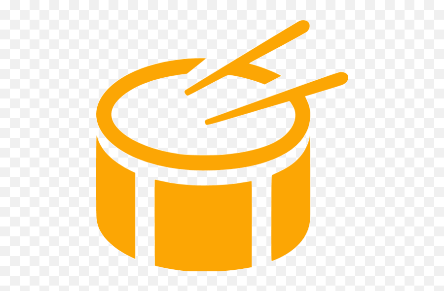 Orange Side Drum Icon - Free Orange Music Icons Emoji,Drum Emoticons