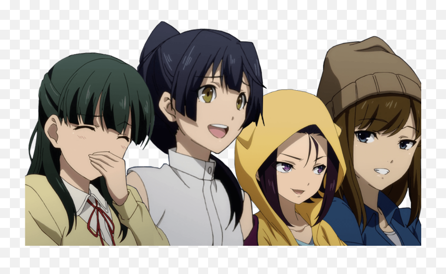 Download Laughing Girls Mayoiga Know Your Meme - Anime Girl Anime Girl Llaughing Png Emoji,Laughing Emoji Meme