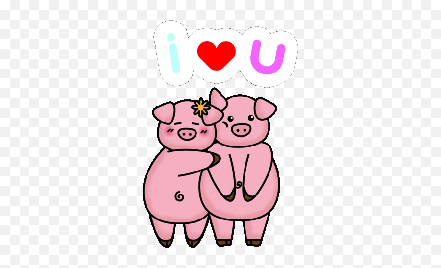 Oingcartoon Romeochulieta Sticker By Oing - Oing Cute Love Love You Pig Gif Emoji,Pig Nose Emoji