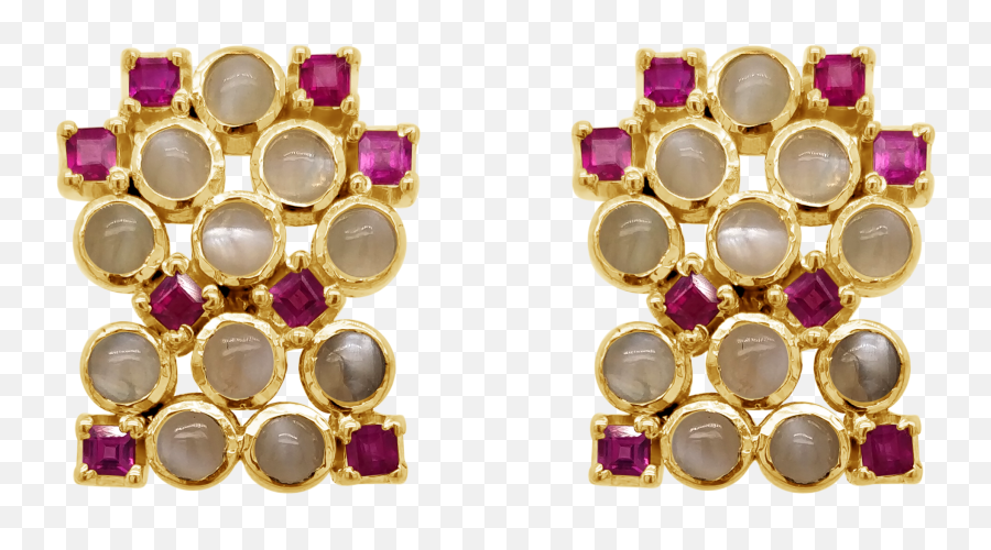 Shop Geometric Design 18k Gold Stud Online At Gehna - Corundum Emoji,Gold Emoji Earrings