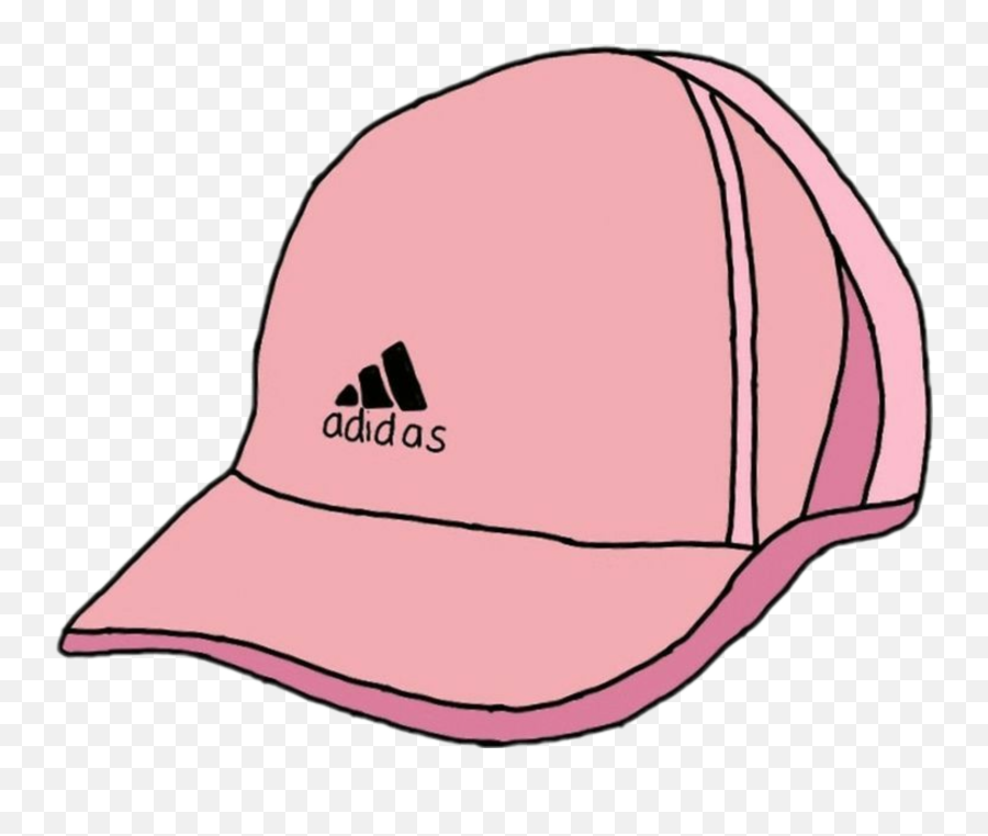 Pink Addidas Color Crop Sticker - Pink Adidas Hat Sticker Emoji,Wave Emoji Cap