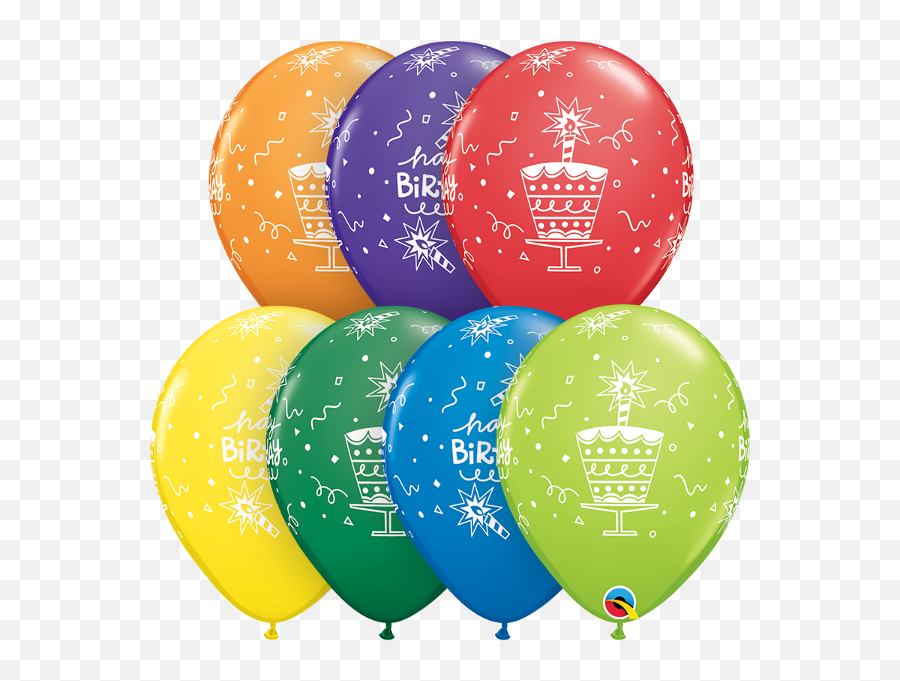 11 Inch Birthday Cake And Candle Balloons - Bonne Fete Emoji,Emoji Birthday Candles
