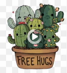 Cute Doodle Art Cactus Drawing - Cactus Wants A Hug Emoji,Cactus Emoji