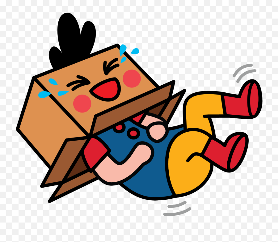 Facebook Stickes Box Girl - Uijungkim Box Girl Stickers Emoji,Cute Laughing Emotion Cartoon