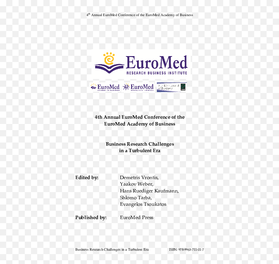 Proceedings Of The 4th Annual Euromed - Language Emoji,Balancing Emotions For Greater Achievement Demartini