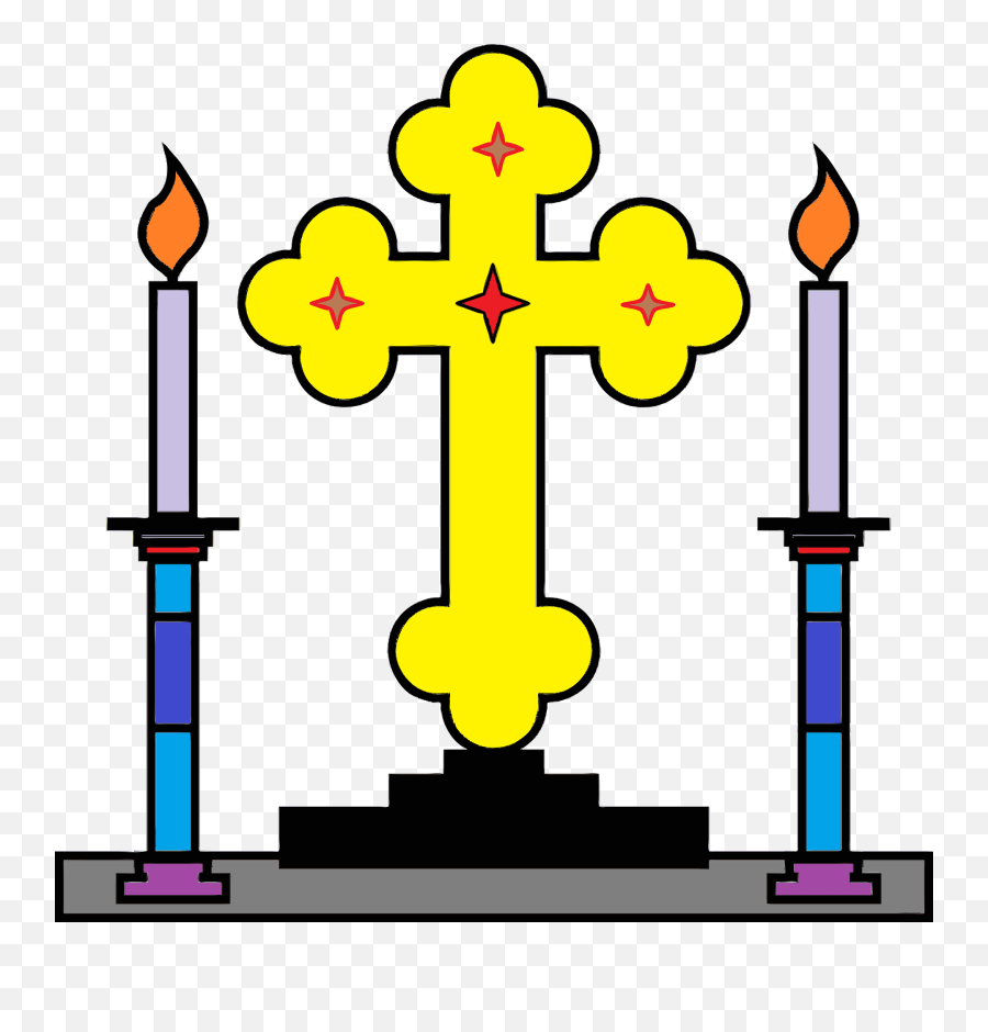 Cross And Candles Clipart - Religion Emoji,Crucifix Emoji