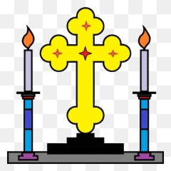 Cross And Candles Clipart - Religion Emoji,Crucifix Emoji