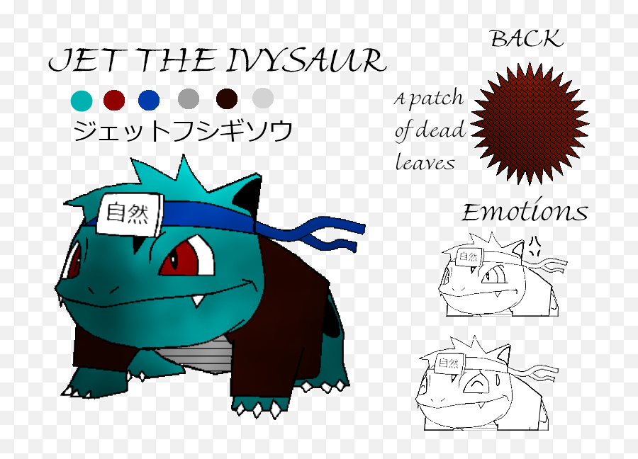 Jet The Ivysaur Reference Sheet - Cartoon Full Size Png Fictional Character Emoji,Animal Emotions Cartoon