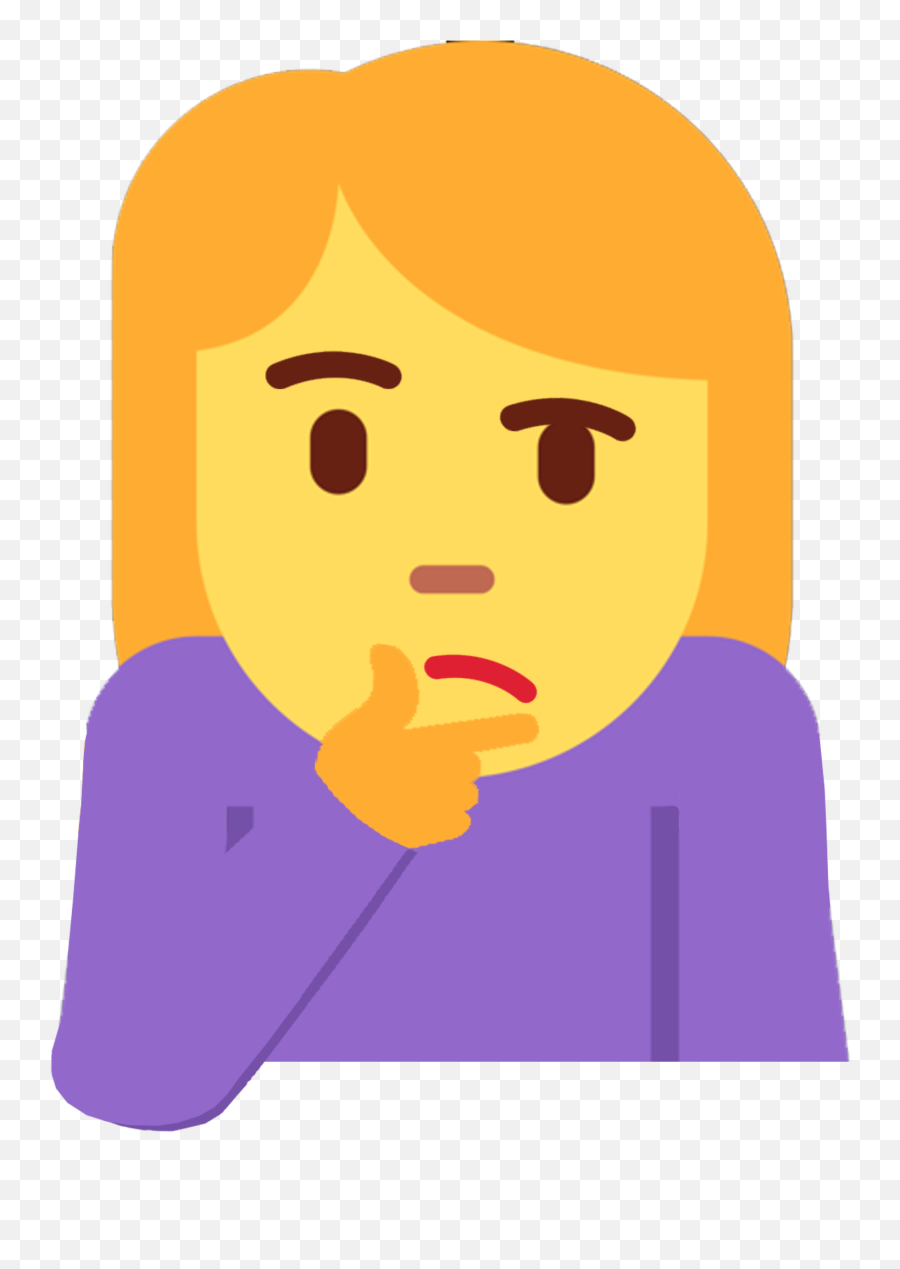 Emoji Thinking Png - Thinking Woman Women Thinking Emoji Transparent Background Thinking Face Gif,Think Face Emoji