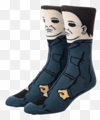 Halloween Michael Myers Crew Socks U2013 Michael - Myersnet Emoji,Socks Emoticons Myer