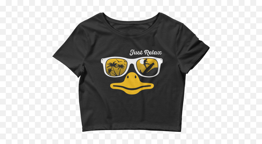 Womenu2019s Funny Duck - Just Relax Crop Top 2021 Fashion Trends What Devotion Coolest Online Fashion Trends Cactus Crop Top Emoji,Duck In Emoticon