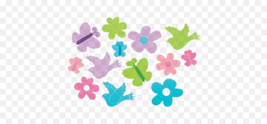 Foam Stickers Butterflies Flowers And - Girly Emoji,Little Clay Emotion Birds
