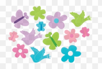 Foam Stickers Butterflies Flowers And - Girly Emoji,Little Clay Emotion Birds