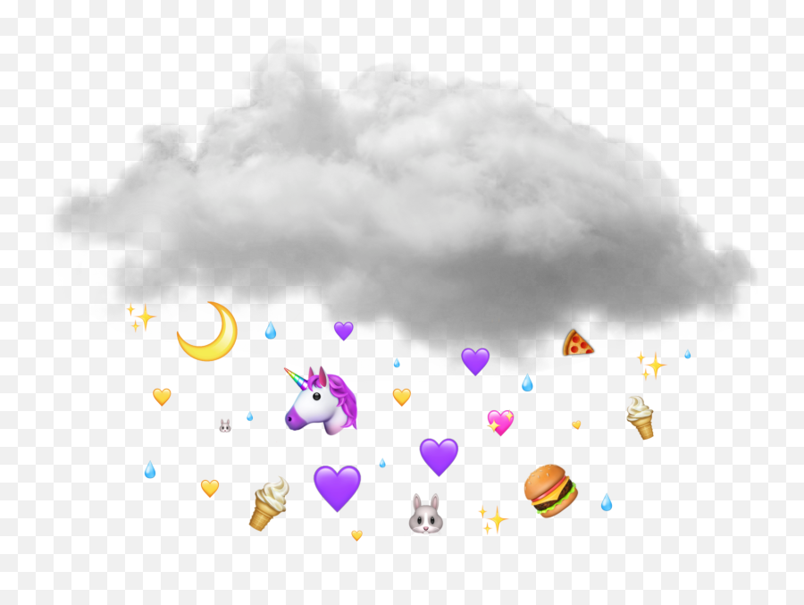 Emoji Cloud Aesthetic Sticker - Dot,Rain Emoji
