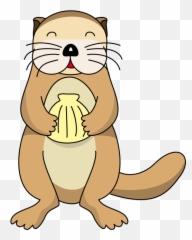 River Otter Clipart Black And White - Sea Otter Clipart Emoji,Otter Emoji