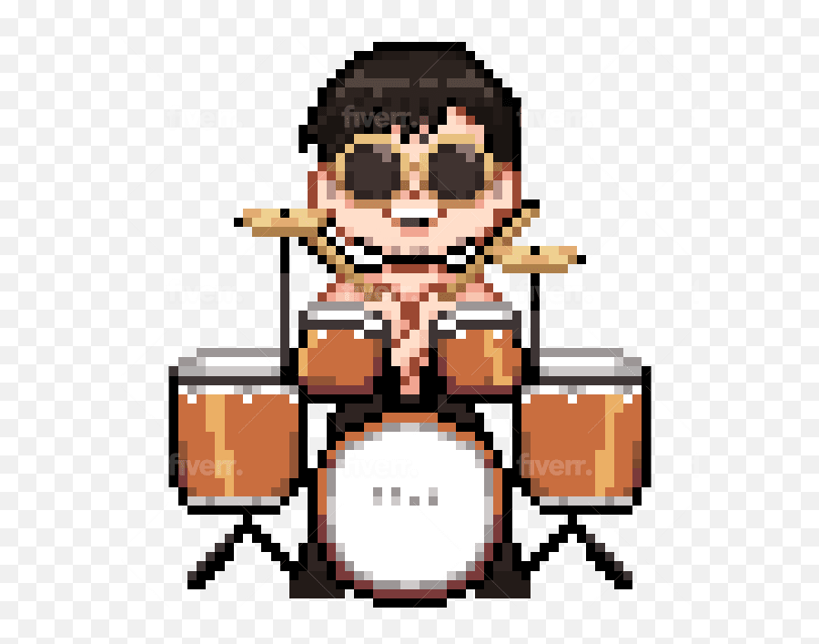 Animate Pixel Art Of Cartoons Anime - Percussionist Emoji,Anime Emoticons 32x32