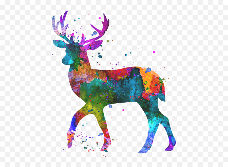 Watercolor Deer Art Face Mask For Sale - Colorful Watercolor Deer Png Emoji,Emotions Art Mask
