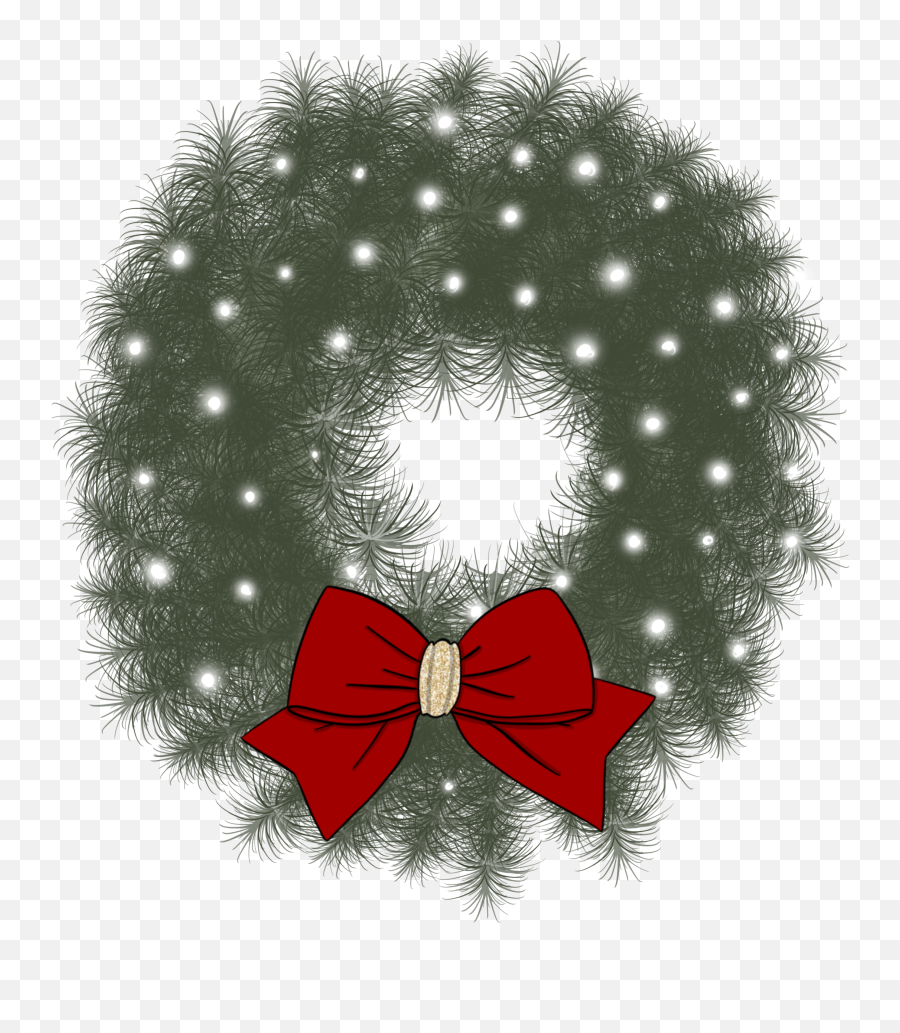 Christmaswreath Wreath Lights Sticker By Stacey4790 - Bow Emoji,Images Of Emojis Wreath