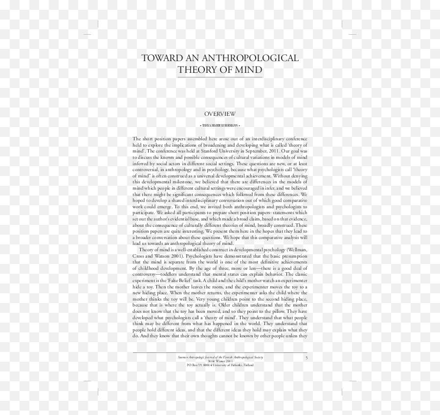 Toward An Anthropological Theory - Document Emoji,Alan Watkins Universe Of Emotions Pdf