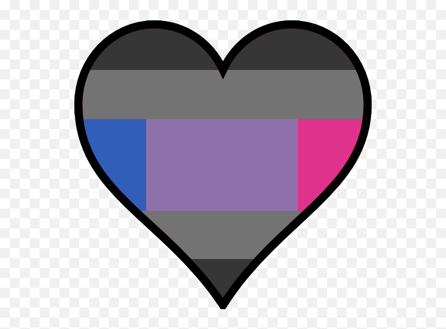 Romantic Png - Heart Graybiromantic Pride Heart 5306984 Girly Emoji,Transparent Pansexual Emojis