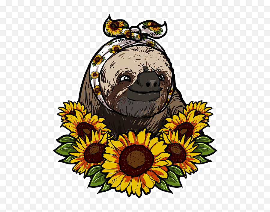 Cute Sloth Gift Sunflower Decor Womenu0027s T - Shirt For Sale By J M Emoji,No Words Just Emotions Sloth