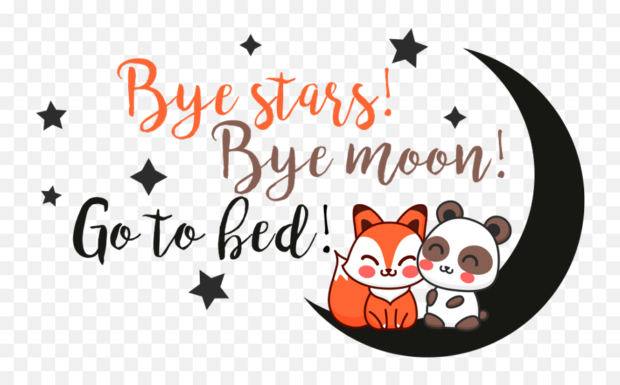 Bye Stars Bye Moon Bedroom Sticker - Event Emoji,Moon Emoji Shirt