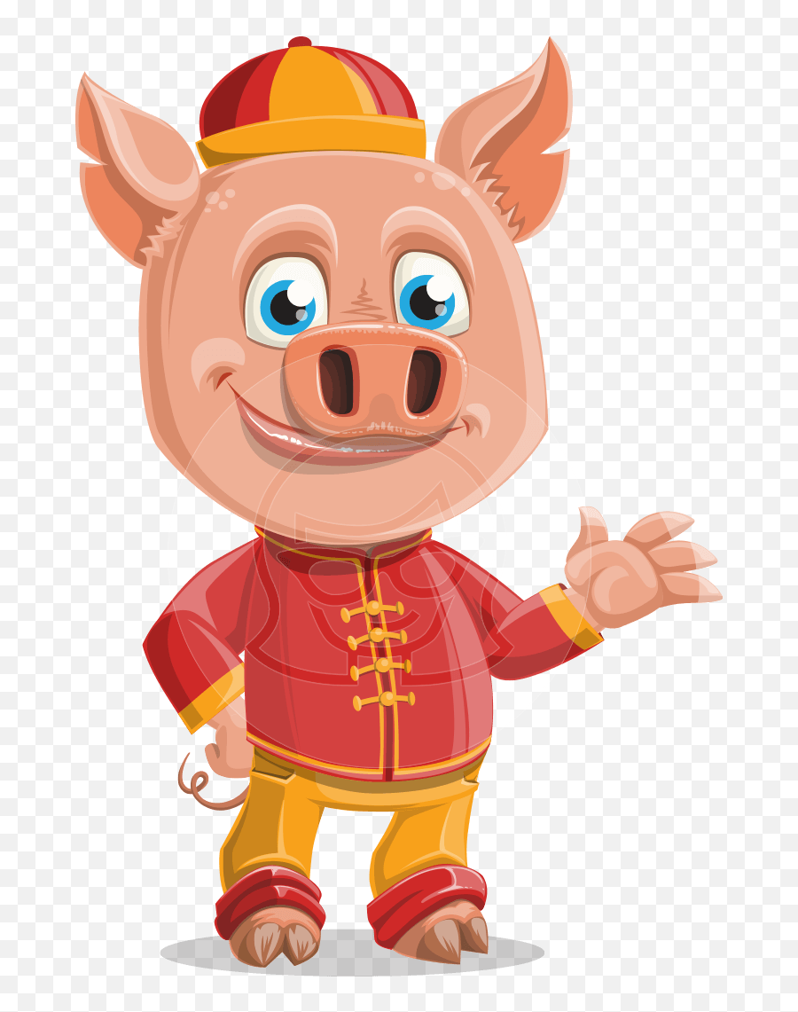 Year Of The Pig Character - Vector Pig Cartoon Graphicmama Emoji,Confussed Emotions