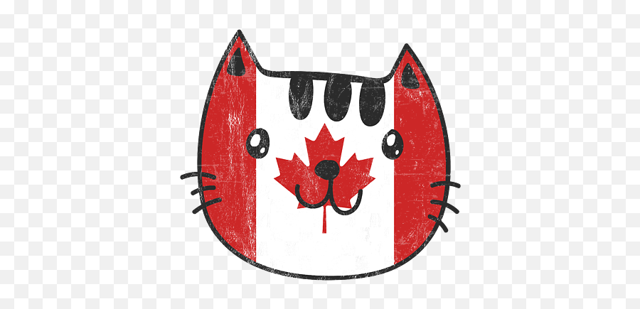 Cute Cat Head Canada Flag Cat Lover Canadian T - Shirt For Emoji,Emoji With Spliff