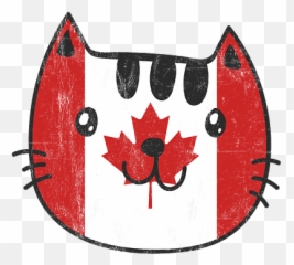 Cute Cat Head Canada Flag Cat Lover Canadian T - Shirt For Emoji,Emoji With Spliff